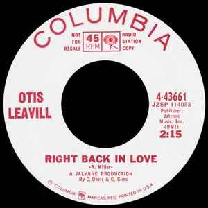 Right Back In Love / Keep On Loving Funk / Sou 45 RPM