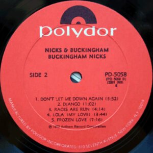 Buckingham Nicks ROCK 1st Pressing